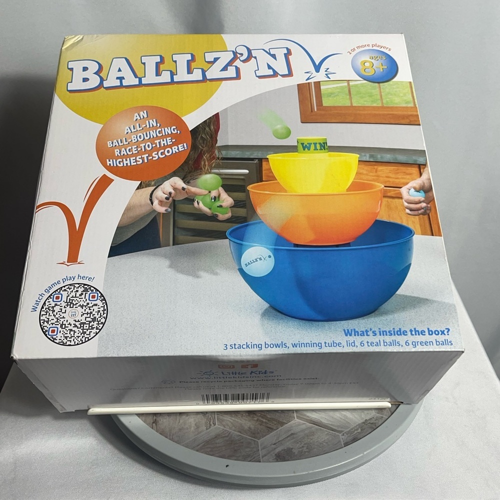 BALLZ’N Stacking Bowl Bounce Game with Balls & Lid – Family Party Game Ages 8+